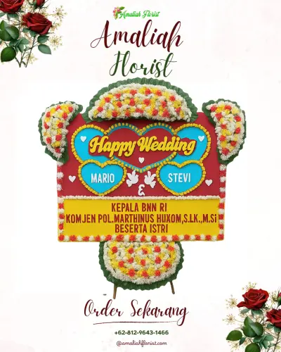 Karangan Papan Bunga Pernikahan di Debong Lor